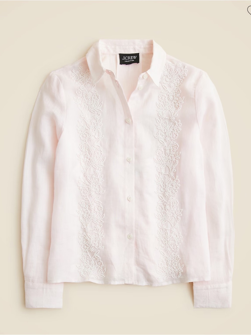 NWT J. Crew Collection Beaded Button-up Shirt.  Size 12